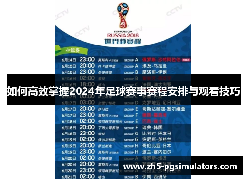 如何高效掌握2024年足球赛事赛程安排与观看技巧